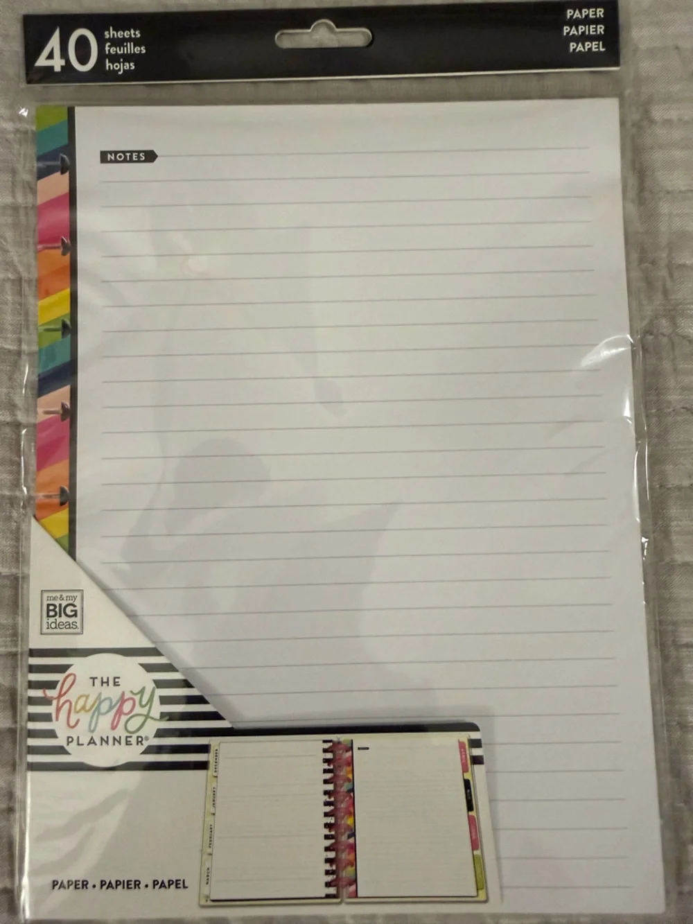 The Happy Planner Striped Planner Lined Rainbow Paper - 40 Sheets